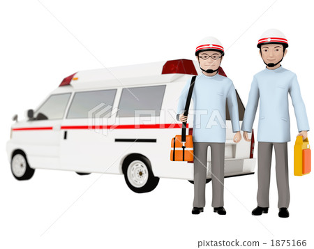 Ambulance and emergency life-saving person 1875166