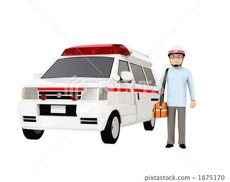 Ambulance and emergency life-saving person 1875170