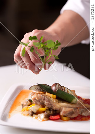 Chicken saute - served scene Chicken saute - served scene 1875281