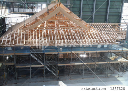 restoration work, nagoya castle, destroyed by fire 1877820