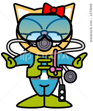 scuba diver cartoon clipart cats