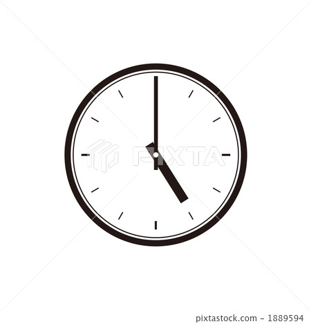 Clock face, 5 o'clock illustration Clock face, 5 o'clock illustration 1889594