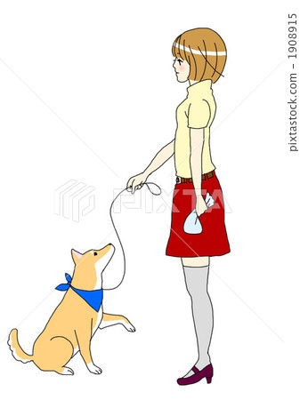 Walking with Shiba Inu and Women Walking with Shiba Inu and Women 1908915