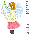 Snowman and a girl 1910723