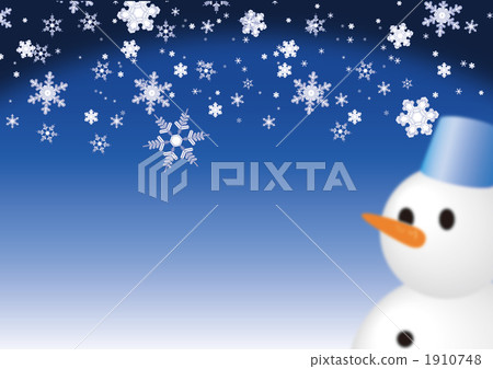Copy space of winter image (snowman _ with blurring ~ emphasizing snow) 1910748