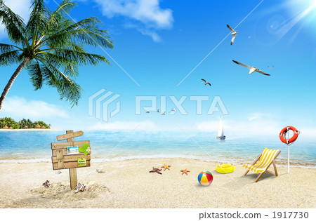 夏天/白色沙灘_ c _ 851772 1917730