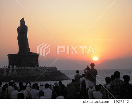 People Worshiping The First Sunrise At The Stock Photo