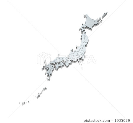 不銹鋼/日本白色地圖/縣立展示 1935029