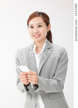 business card exchange, female, lady 1935996