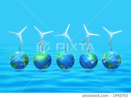 地球和風力發電·風車/全球生態 1948703