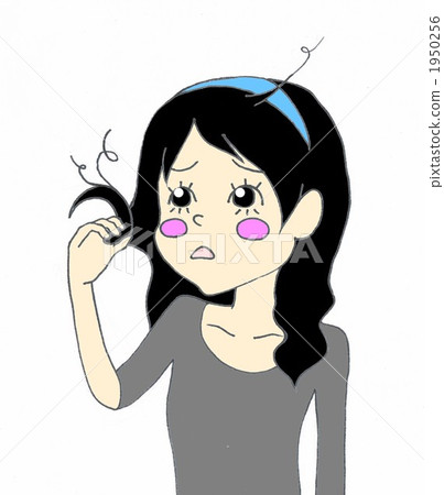 damaged hair, split end of hair, female 1950256