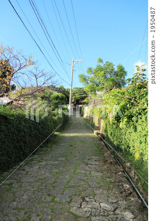 Cobblestone road in Okinawa Shuri Kinjo Town Cobblestone road in Okinawa Shuri Kinjo Town 1950487