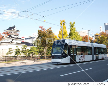 Tramway and Toyama Castle in Toyama City, Toyama Prefecture 1952247