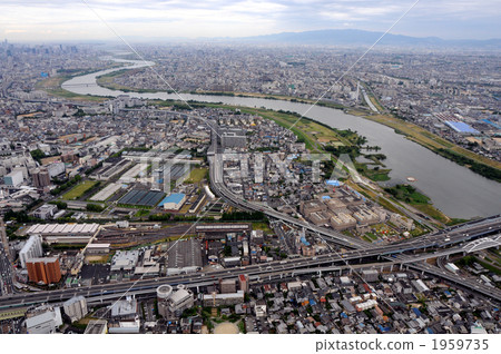 守口市Dainichi Nearbore的鳥瞰圖 守口市Dainichi Nearbore的鳥瞰圖 1959735