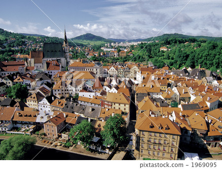 From Cesky Krumlov Castle townscape From Cesky Krumlov Castle townscape 1969095