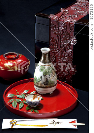 festive chopsticks, small sake cup, multi-tiered box 1973136