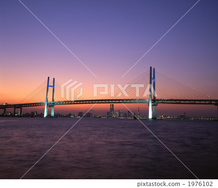 橫濱灣大橋日落時染色（拍攝於67） 1976102