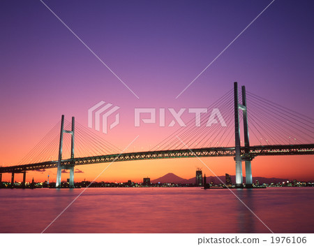 橫濱灣大橋日落時染色（拍攝於645） 1976106