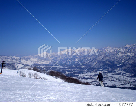 Ski slope + man Ski slope + man 1977777