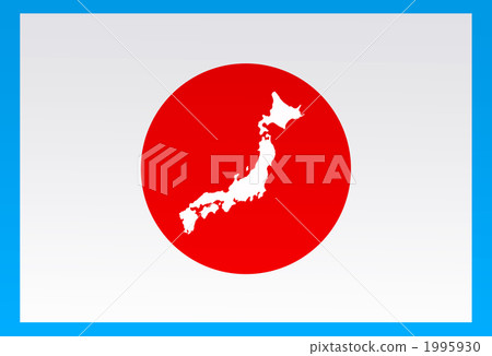 Flag engraved in Japan map 1995930