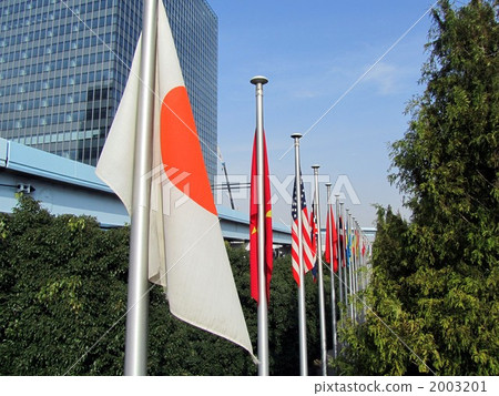 Flank flag Universal flag Horizontal position from Japan's flag Flank flag Universal flag Horizontal position from Japan's flag 2003201