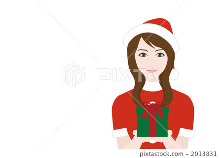 聖誕老人服裝的一名婦女有聖誕節禮物的 聖誕老人服裝的一名婦女有聖誕節禮物的 2013831