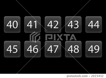Number 1 digit 10 pieces (40 to 49) Background Black 2015432