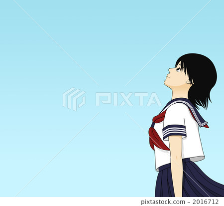 Female students looking up at the sky Female students looking up at the sky 2016712