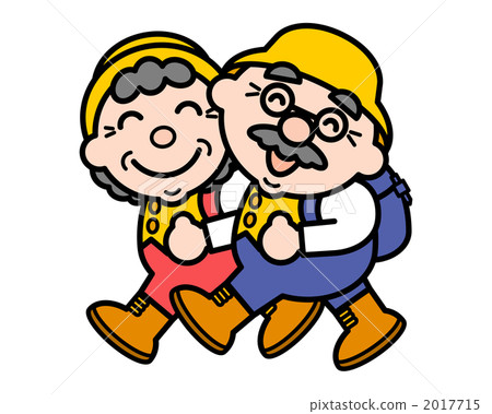 Hiking Senior Silver Illustration of mountain walking 2017715