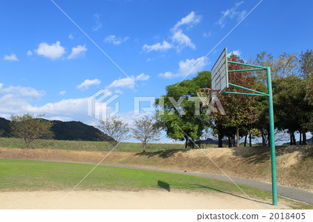 Blue Sky and Basketball Goal 2018405