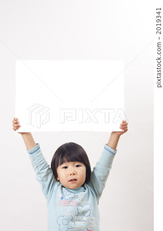 A girl with a white board A girl with a white board 2019341