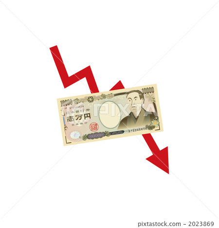 Illustration of yen price sharp fall 2023869