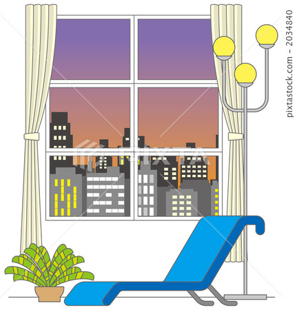 通過窗口的夜景 2034840