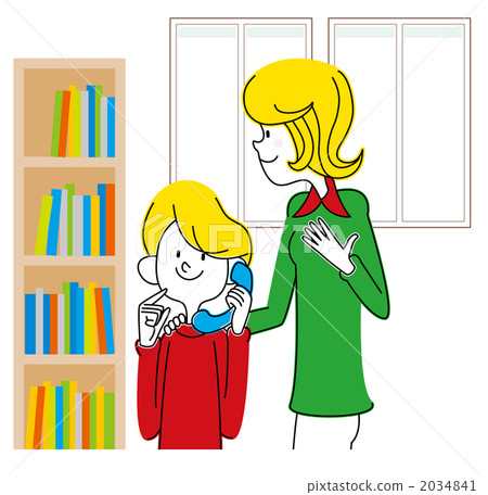 家長和孩子打電話 2034841