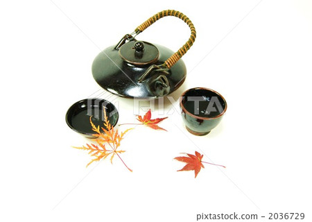 bottle and cup (for alcohol), small sake cup, fine leaf 2036729