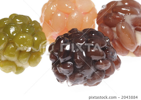 染成斑駁圖案的布 含有豆沙餡的年糕 和果子 2043884