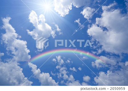 Blue sky and rainbow 2050959