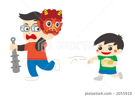 Parent and child making bean-maki 2055910