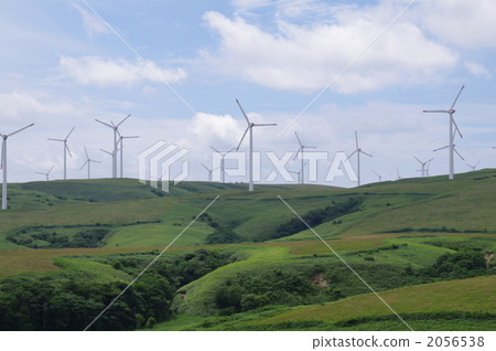 大豆山 山丘 風車 2056538