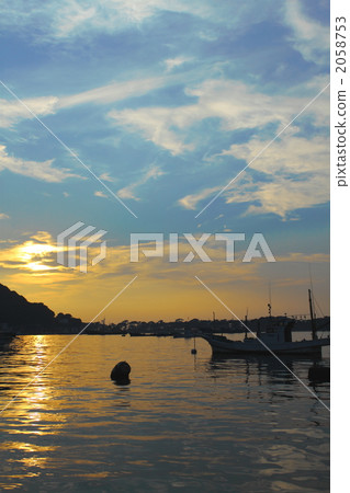 漁港 日落 夕陽 2058753