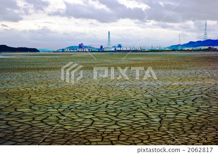 Cracked earth and factory 2062817