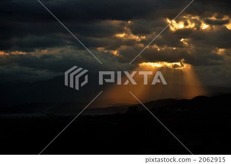 An angel ladder dancing on the coastal city 2062915