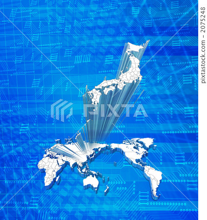 日本地圖從世界地圖上跳出來 2075248