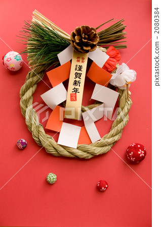 新年裝飾 裝飾 秸稈花圈 2080384