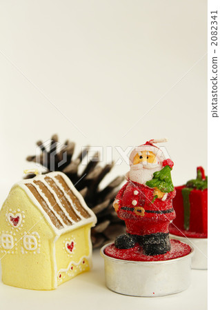 Christmas candle, Santa Claus and a house. Christmas candle, Santa Claus and a house. 2082341