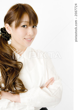 Female employees with arms Female employees with arms 2087724