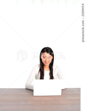 A woman who operates a TV remote control A woman who operates a TV remote control 2089454