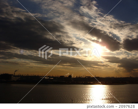 京濱工業區 河流 日落 2097628