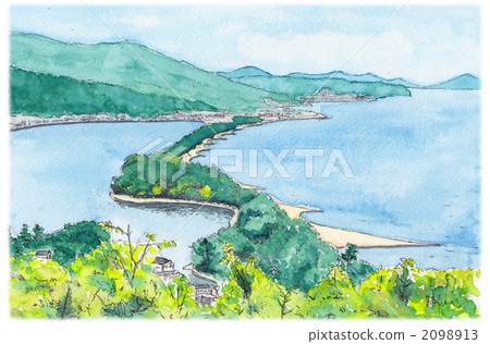 Watercolor painting Amanohashidate 2098913
