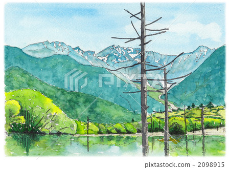 水彩畫Kamikochi 2098915